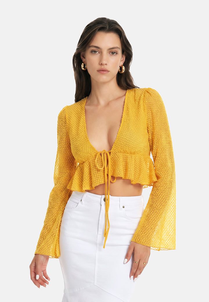serbuk peplum crop top#warna_kuning