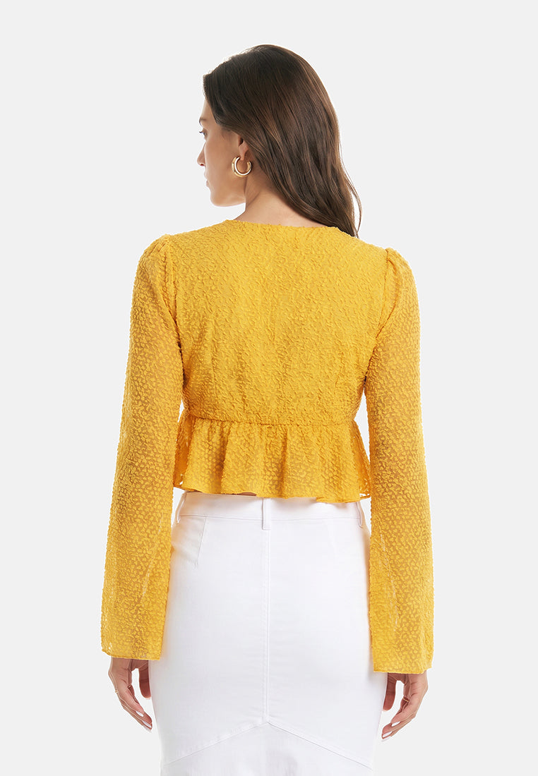 serbuk peplum crop top#warna_kuning