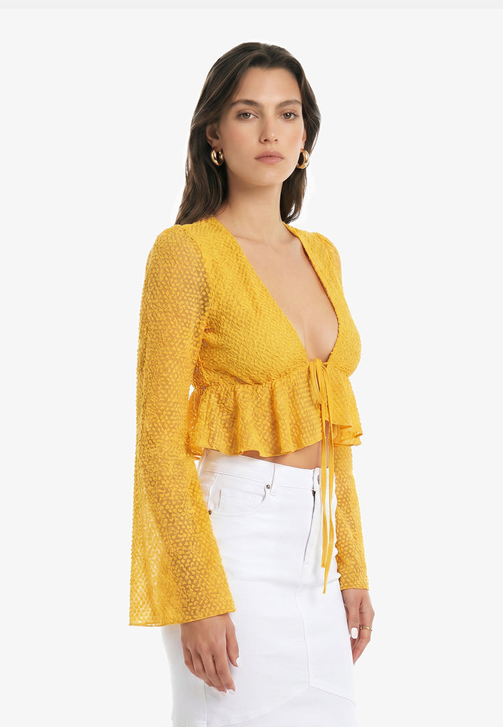 serbuk peplum crop top#warna_kuning