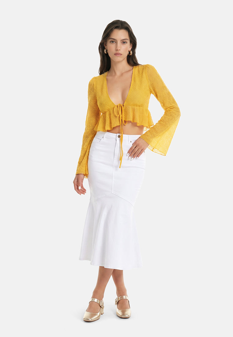 serbuk peplum crop top#warna_kuning