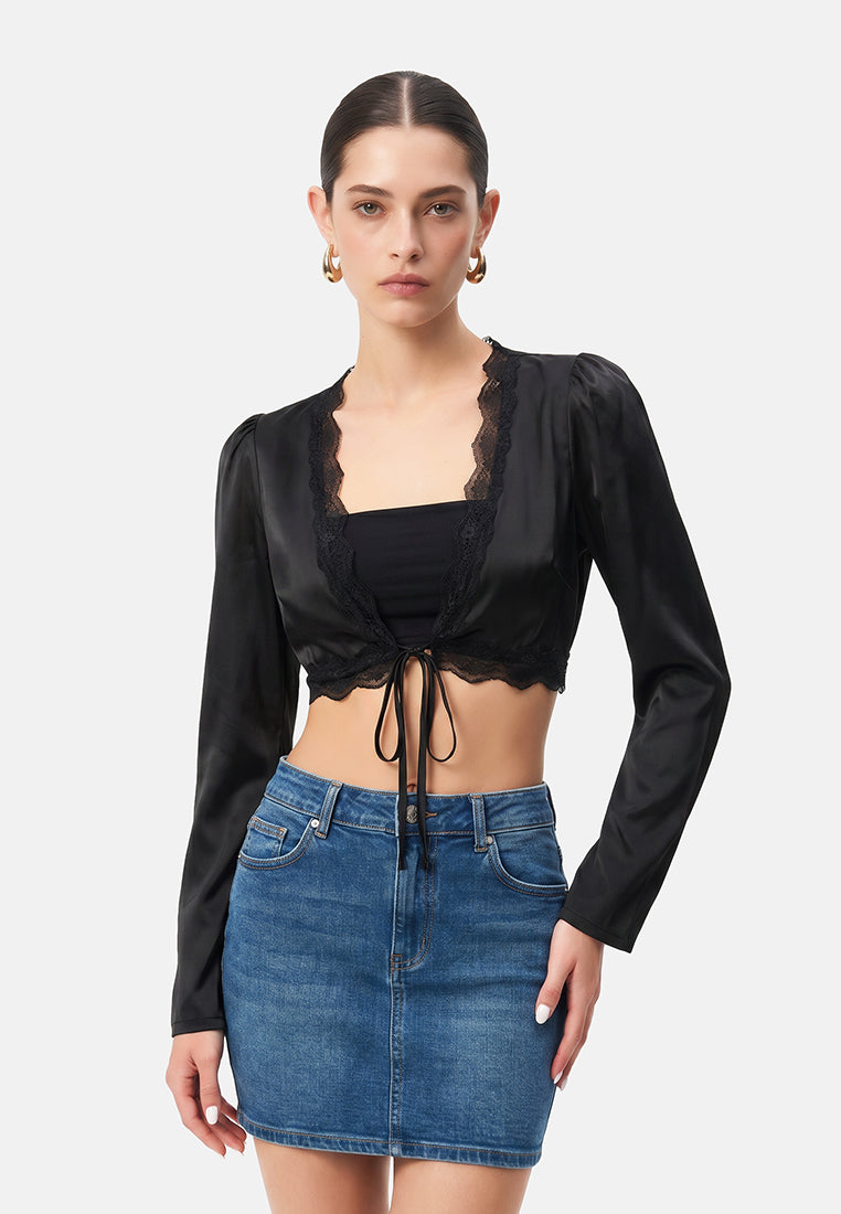 lacey siren plunge top#color_black