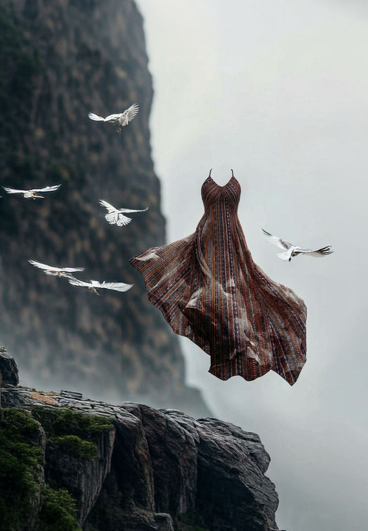 crisscross back side slit maxi dress by ruw#color_multicolor