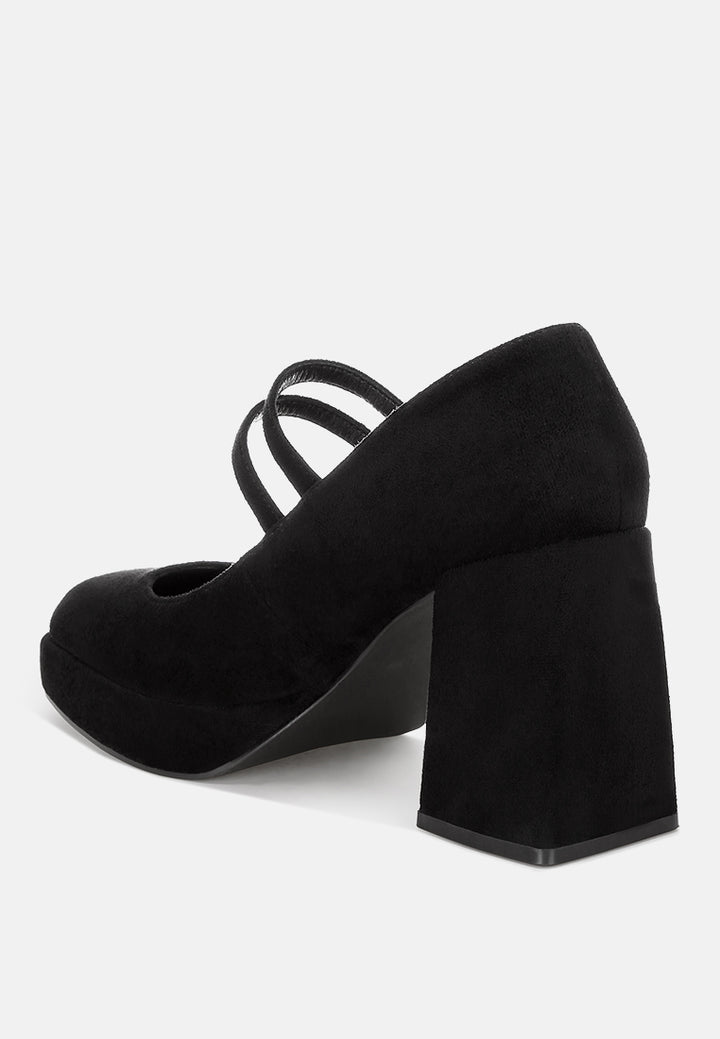 cabota dual buckle chunky heel sandals#color_black-suede