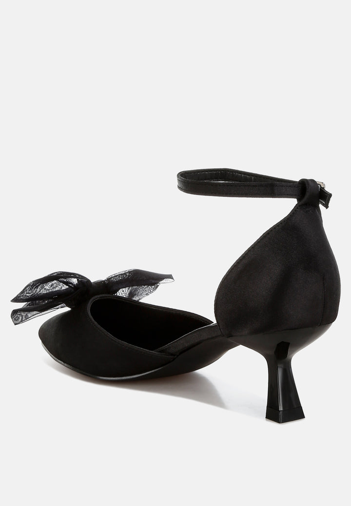 bow detail satin sandals by mode#color_black