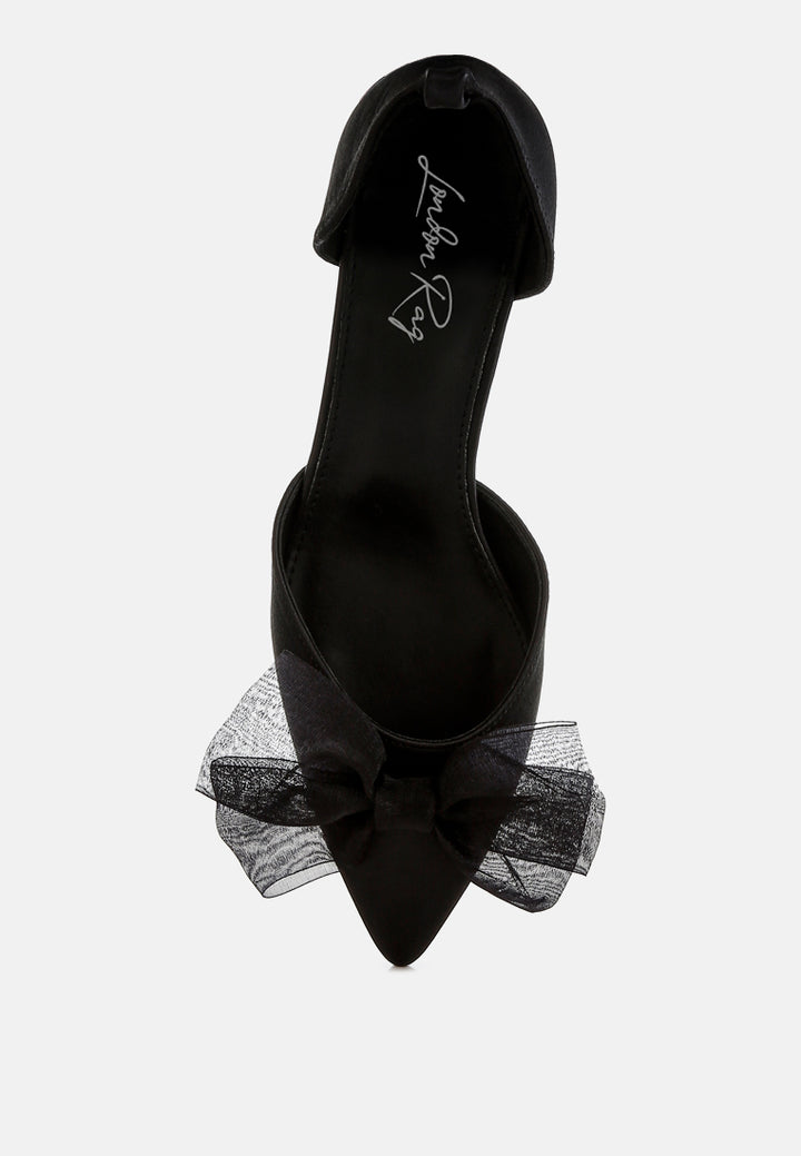 bow detail satin sandals by mode#color_black