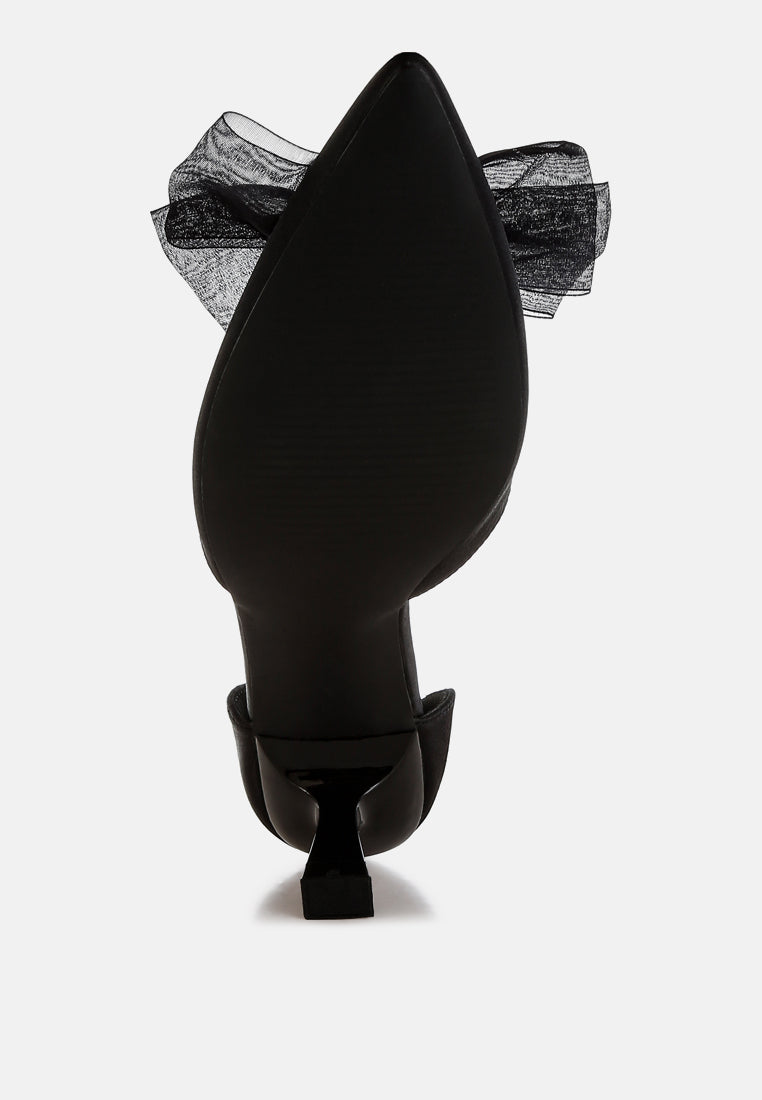 bow detail satin sandals by mode#color_black