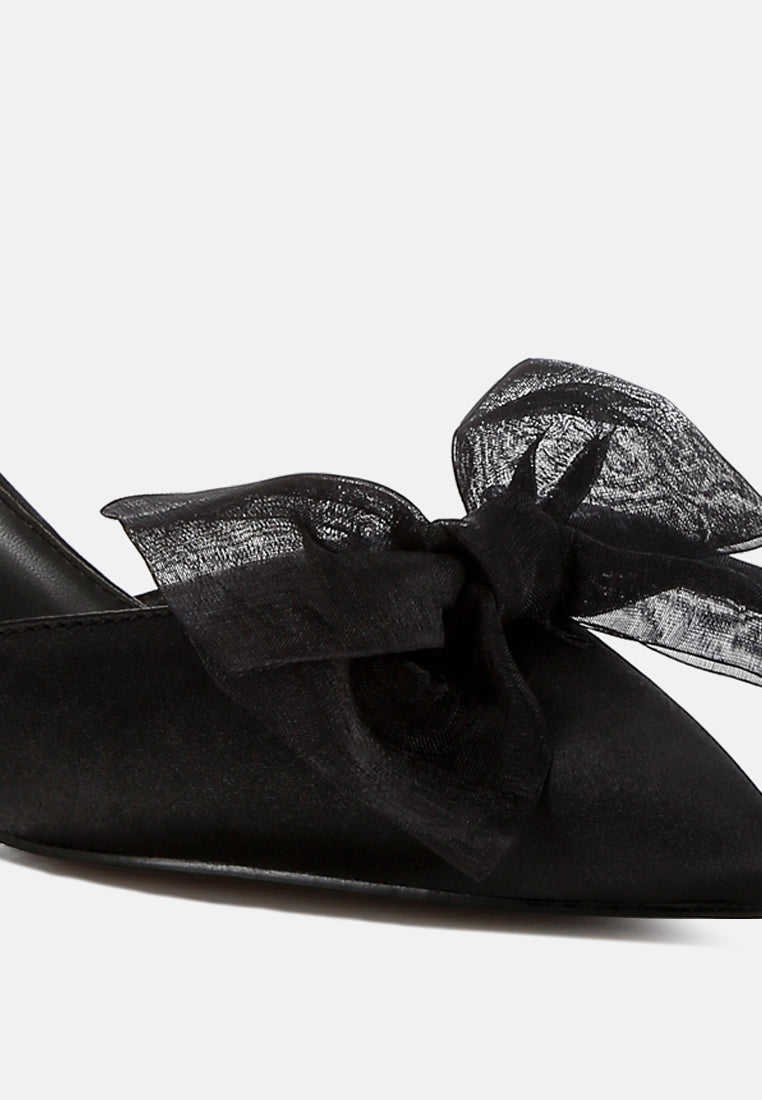 bow detail satin sandals by mode#color_black