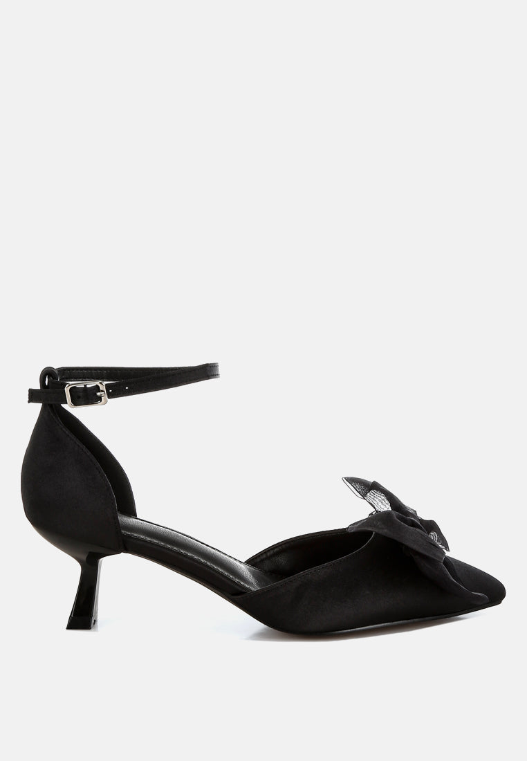 bow detail satin sandals by mode#color_black