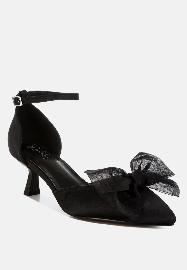 bow detail satin sandals by mode#color_black