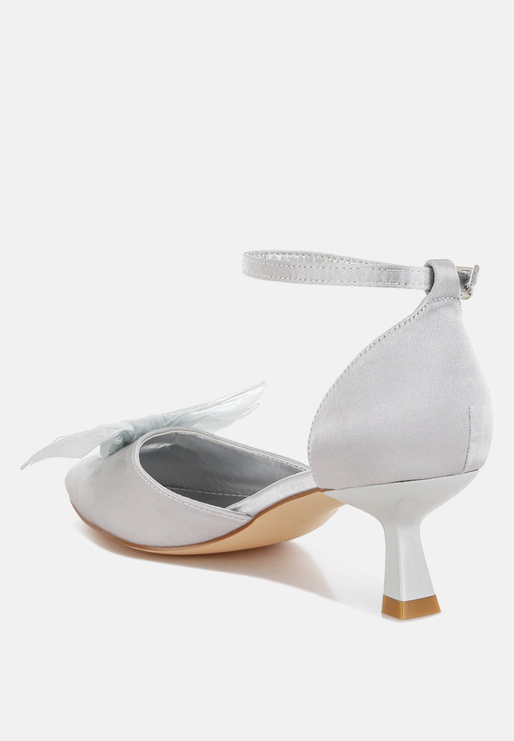 bow detail satin sandals by mode#color_silver