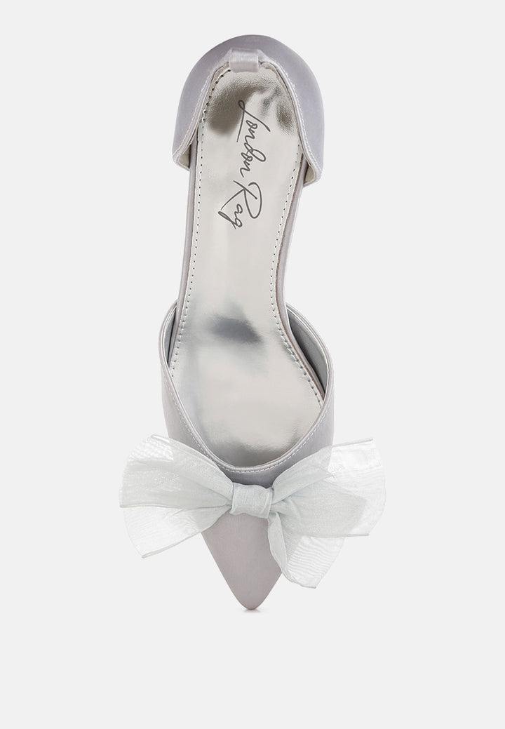 bow detail satin sandals by mode#color_silver