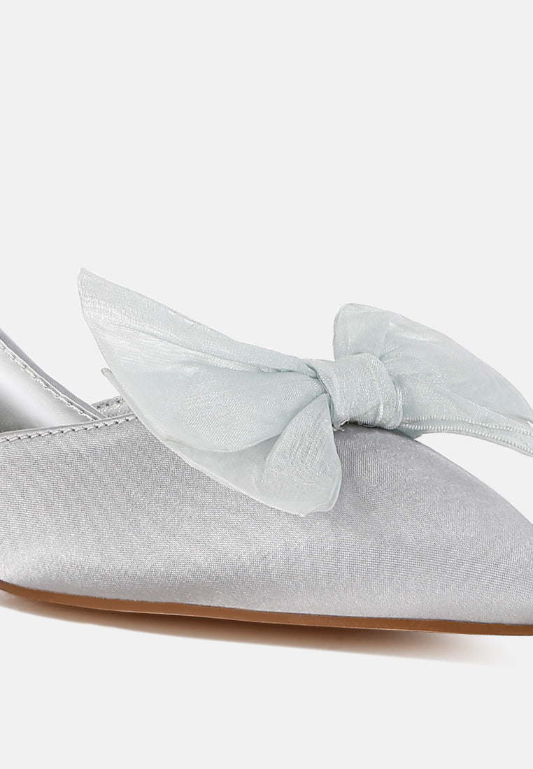bow detail satin sandals by mode#color_silver