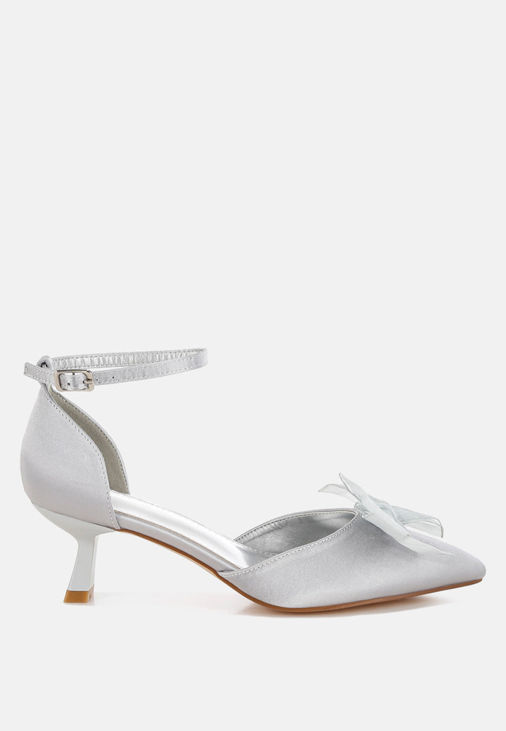 bow detail satin sandals by mode#color_silver