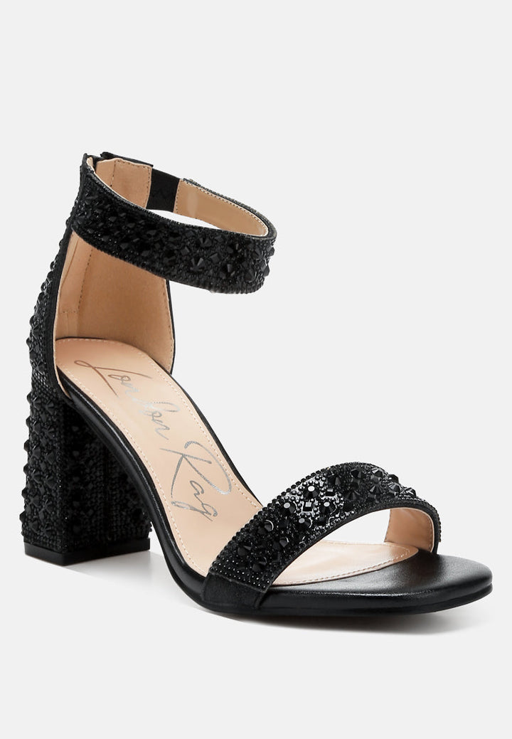 rhinestones and sequins block sandals by rag#color_black