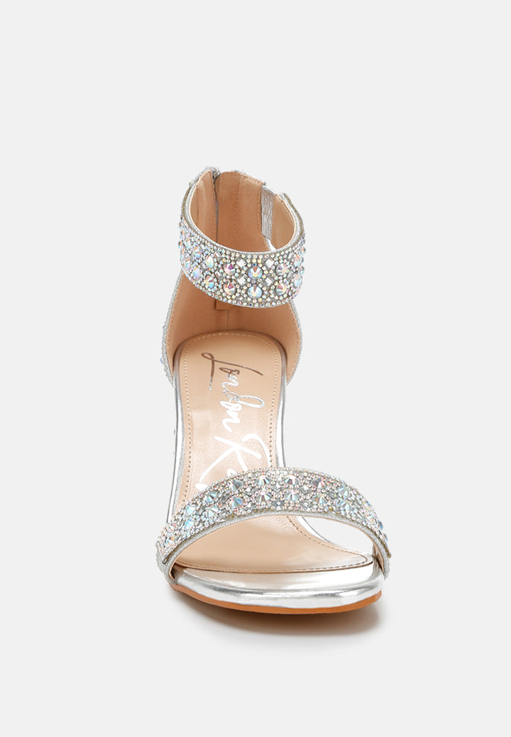 rhinestones and sequins block sandals by ruw#color_silver