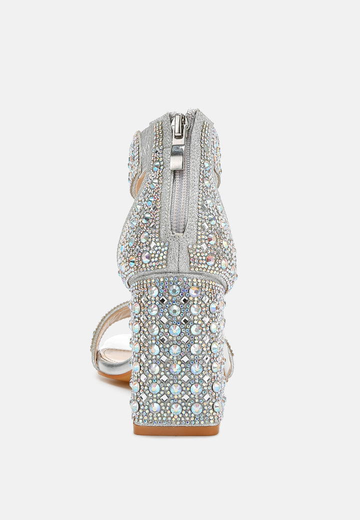 rhinestones and sequins block sandals by ruw#color_silver