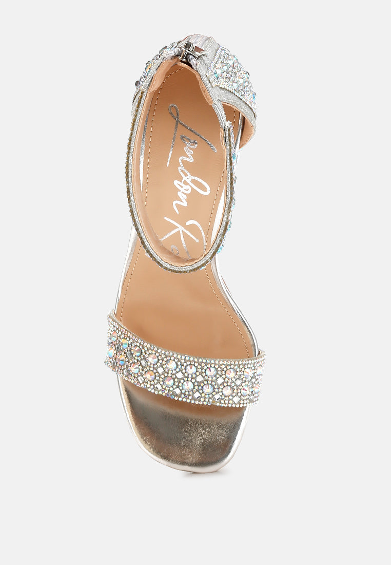 rhinestones and sequins block sandals by rag#color_silver