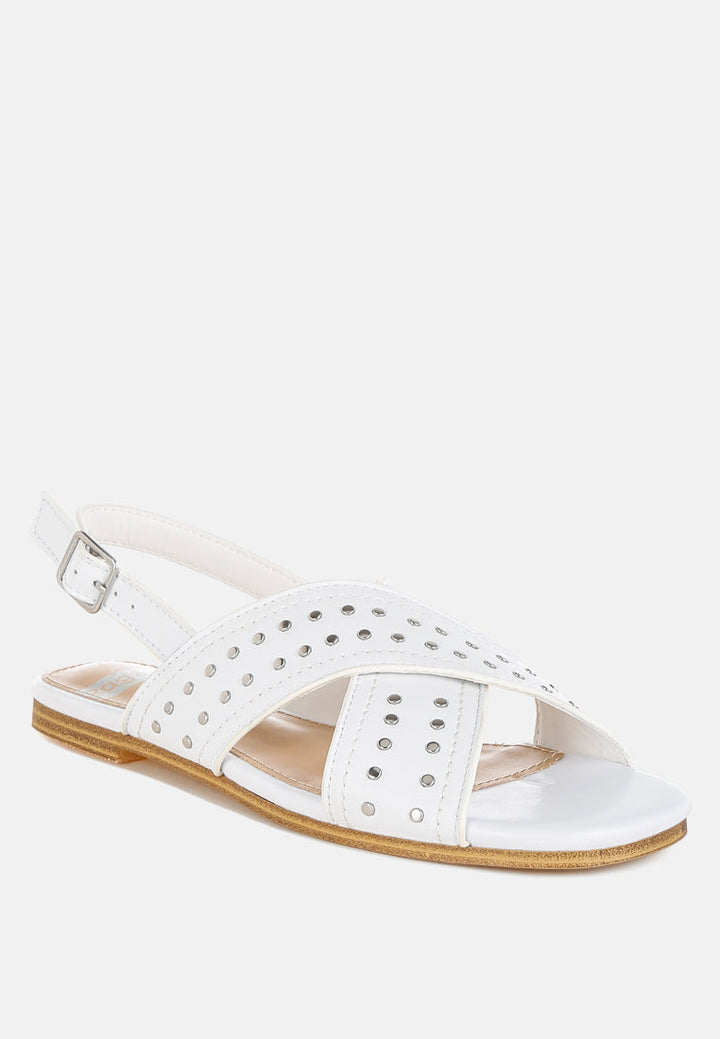 zapatos planos con hebilla y adornos de tachuelas calluna#color_white