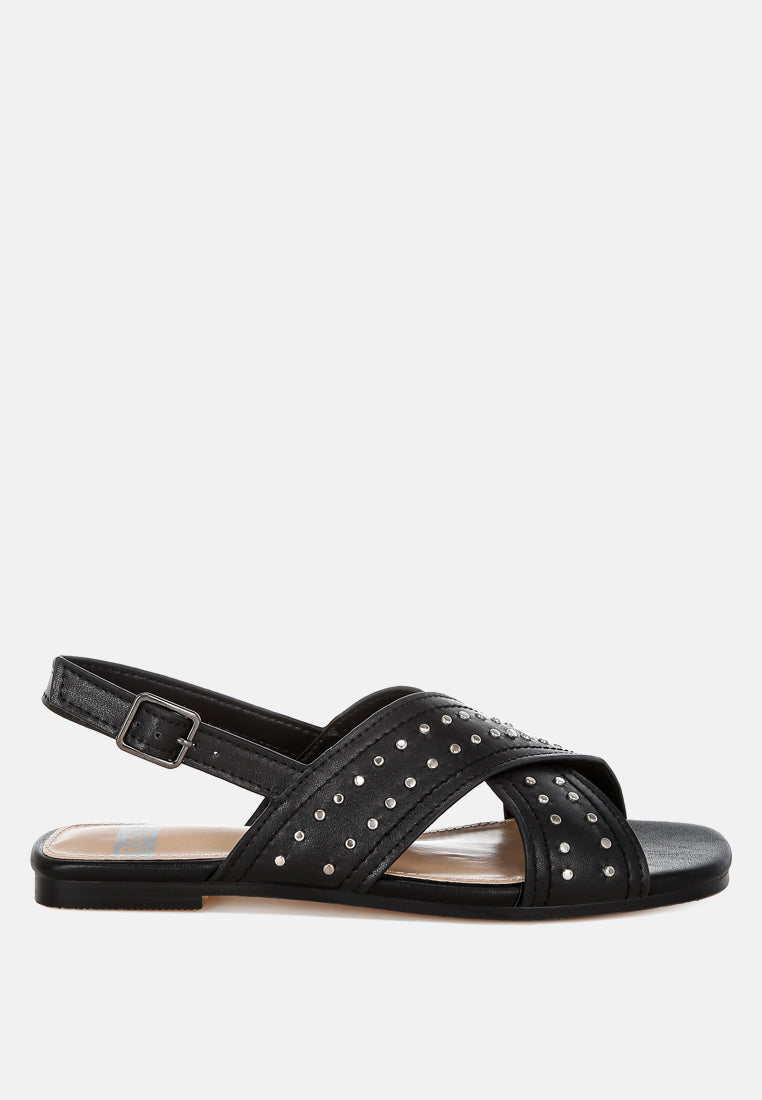 zapatos planos con hebilla y adornos de tachuelas calluna#color_black
