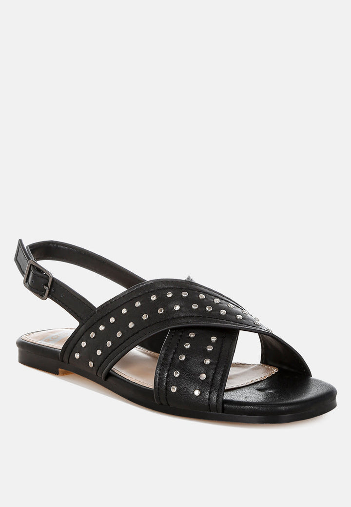 zapatos planos con hebilla y adornos de tachuelas calluna#color_black