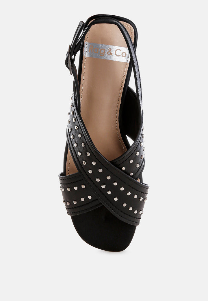 zapatos planos con hebilla y adornos de tachuelas calluna#color_black