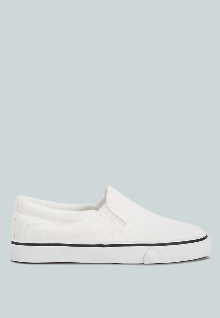 canvas slip on sneakers for kids#color_white