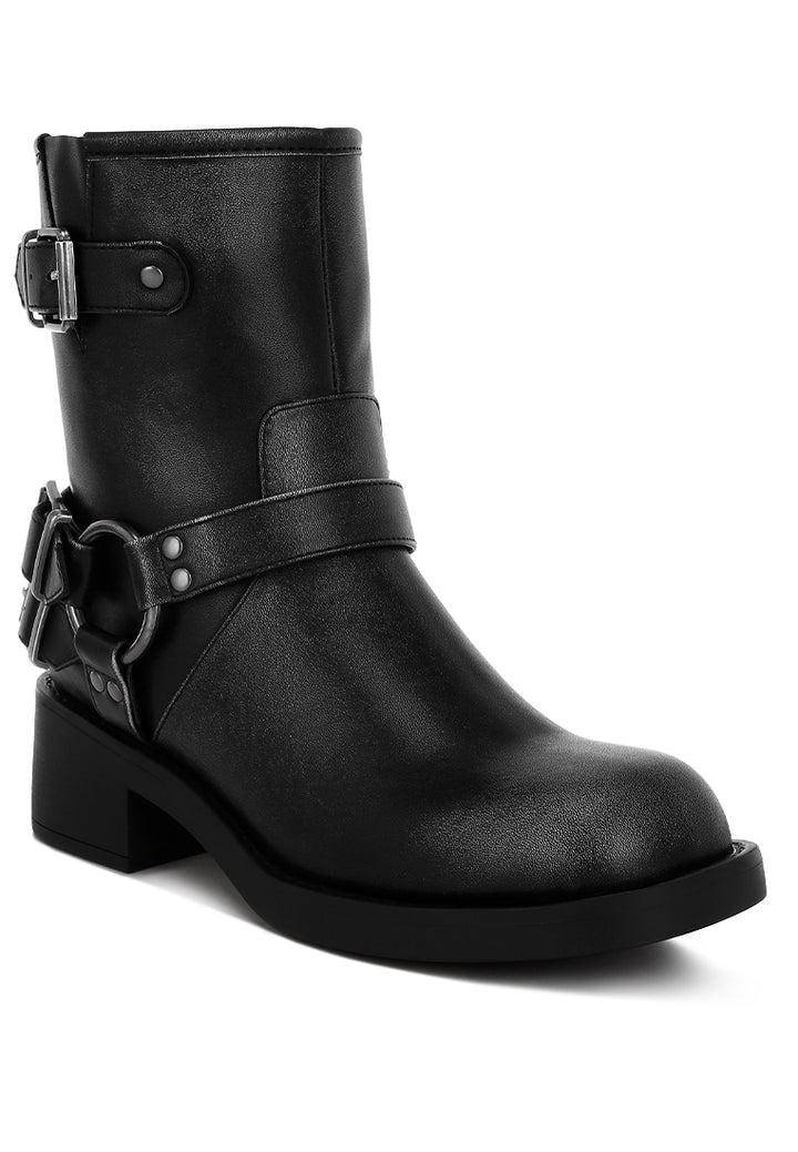 caribou harness detail biker boots#color_black