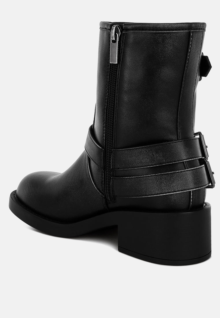 Affordable Harness Detail Biker Boots Online Shopping