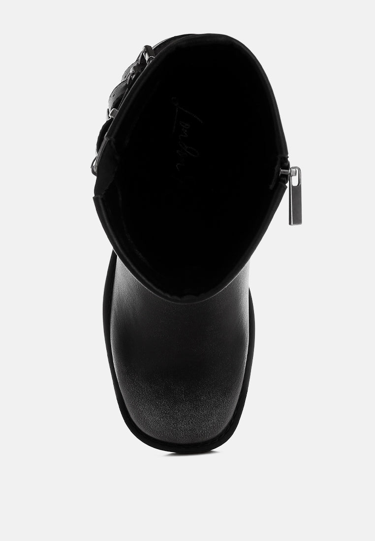 caribou harness detail biker boots#color_black