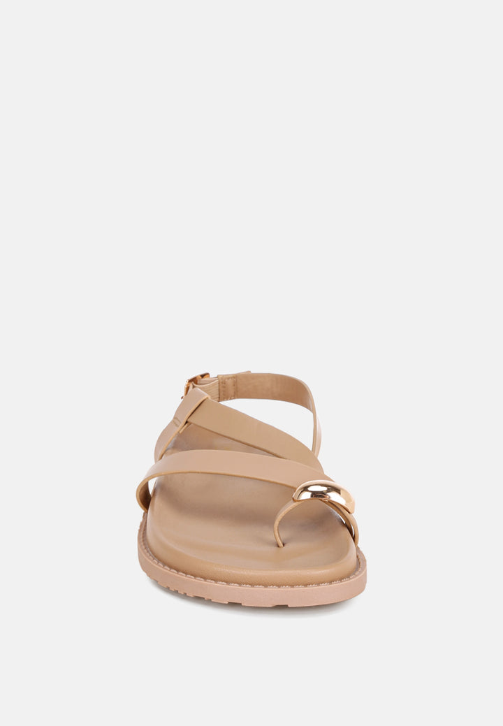 carina strappy design flat sandals by ft#color_beige