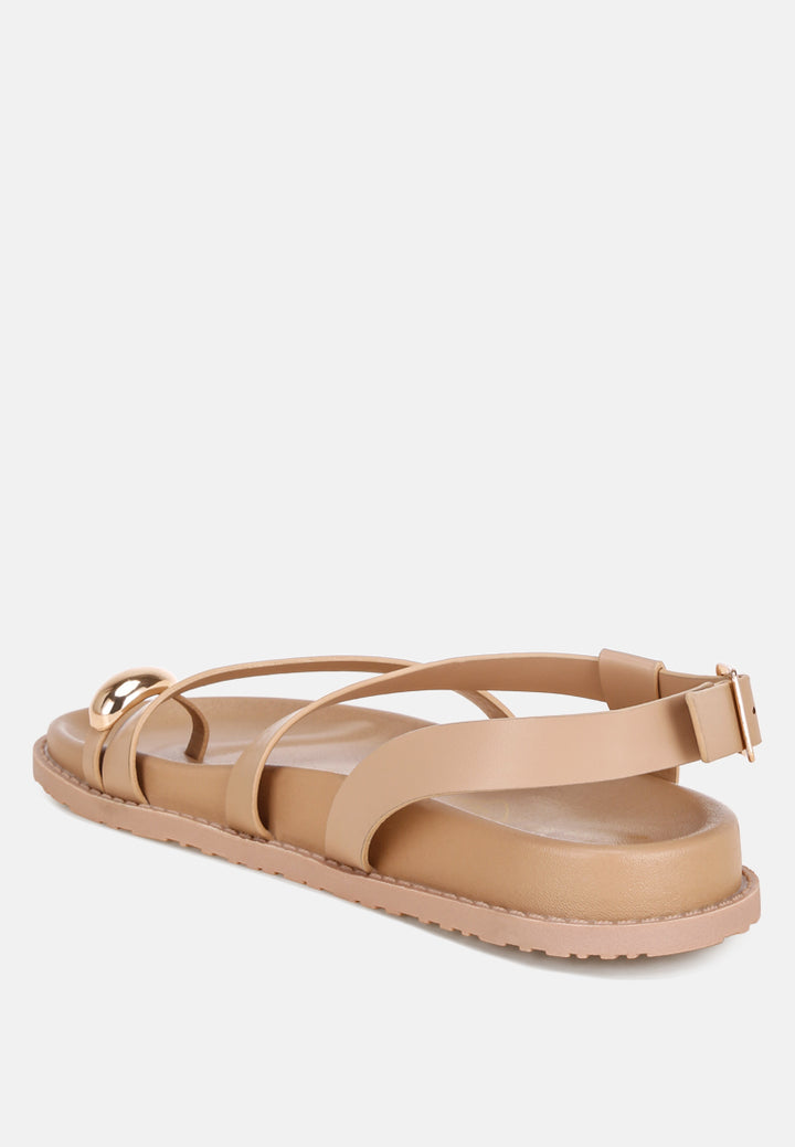 carina strappy design flat sandals by ft#color_beige
