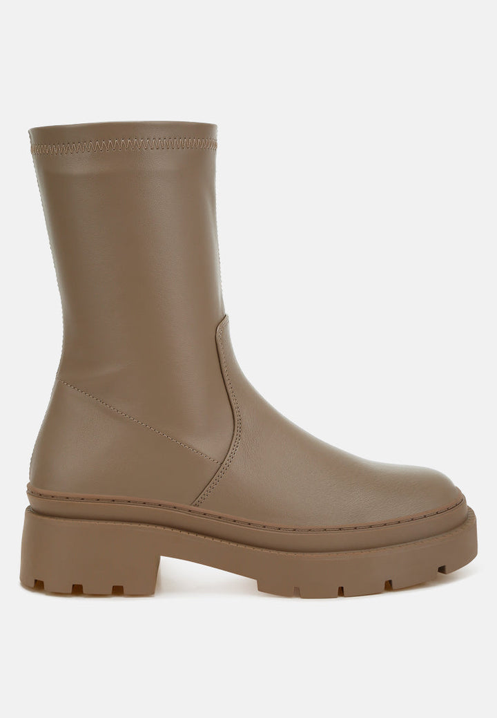 chunky faux leather calf boots by mode#color_taupe