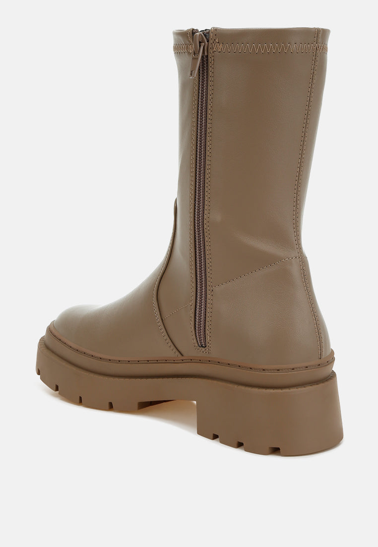 chunky faux leather calf boots by mode#color_taupe