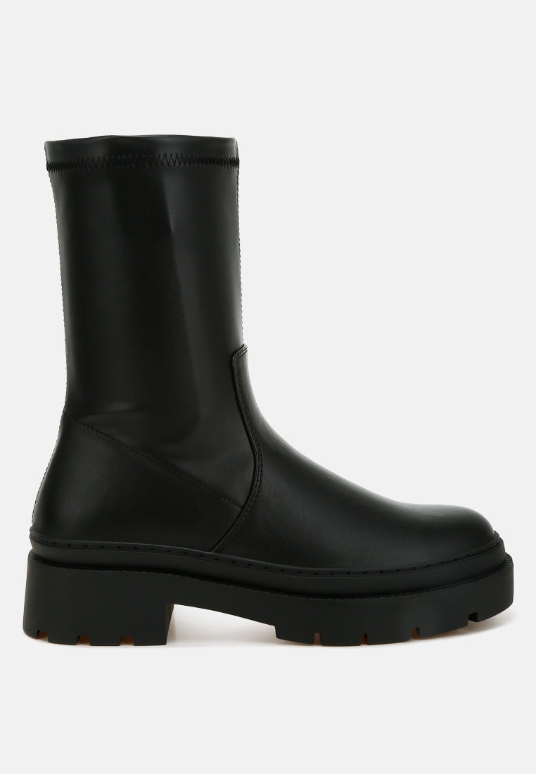 botas carmit gruesas de piel sintética#color_negro