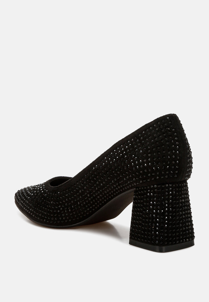 caspia rhinestones embellished pumps#color_black