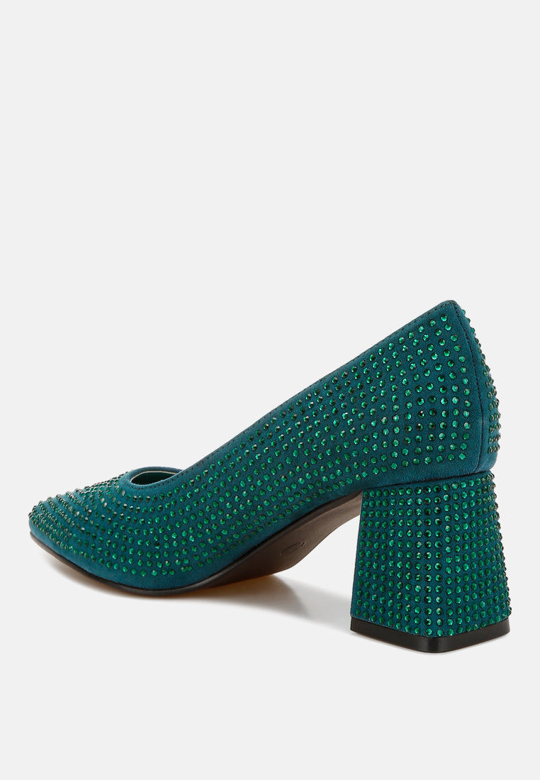 caspia rhinestones embellished pumps by rag#color_green