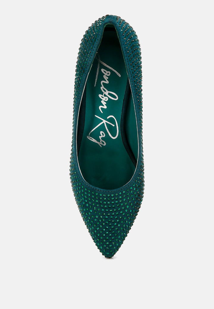 caspia rhinestones embellished pumps by rag#color_green