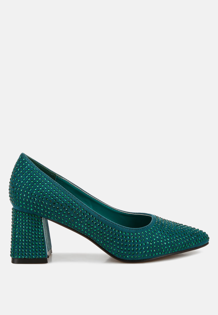 caspia rhinestones embellished pumps by rag#color_green