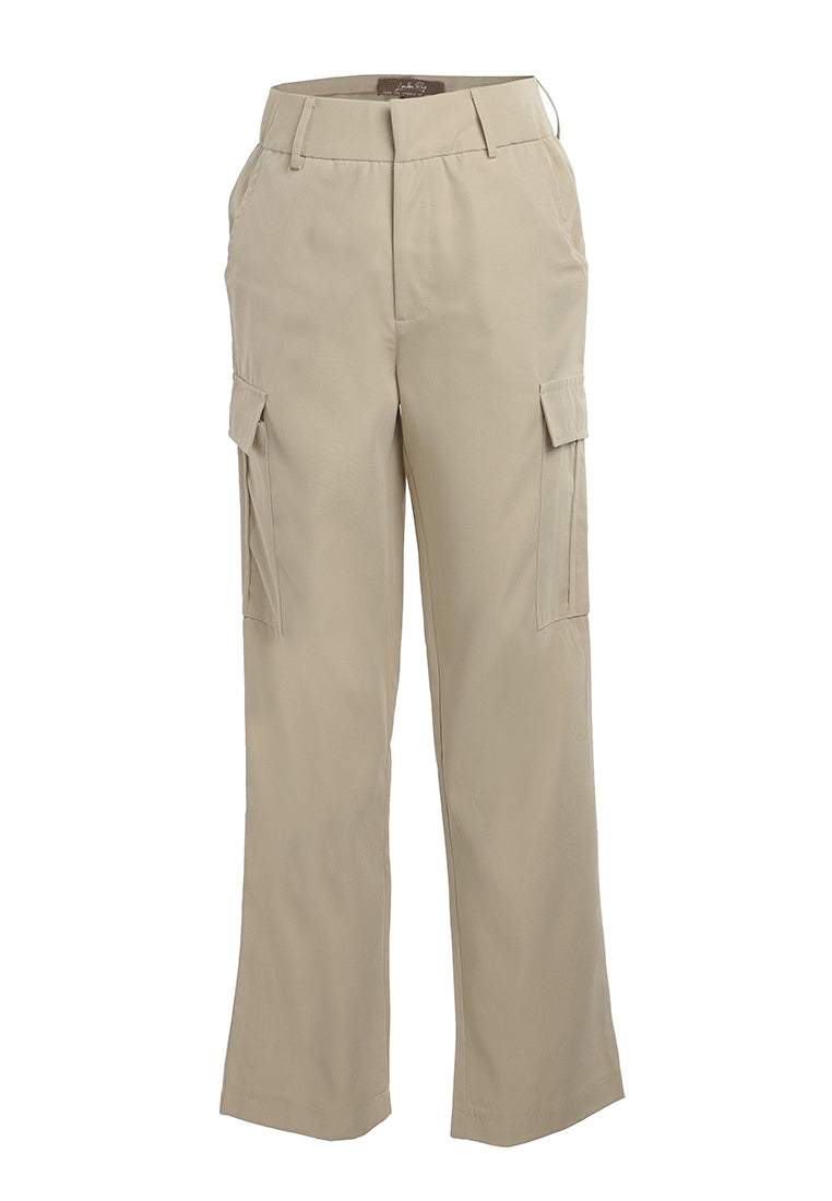 casual high waist straight pants by ruw#color_beige