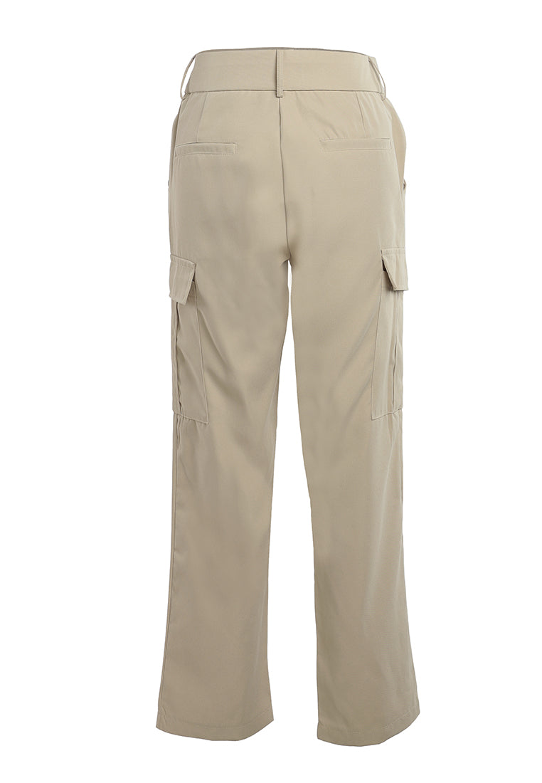 casual high waist straight pants by ruw#color_beige