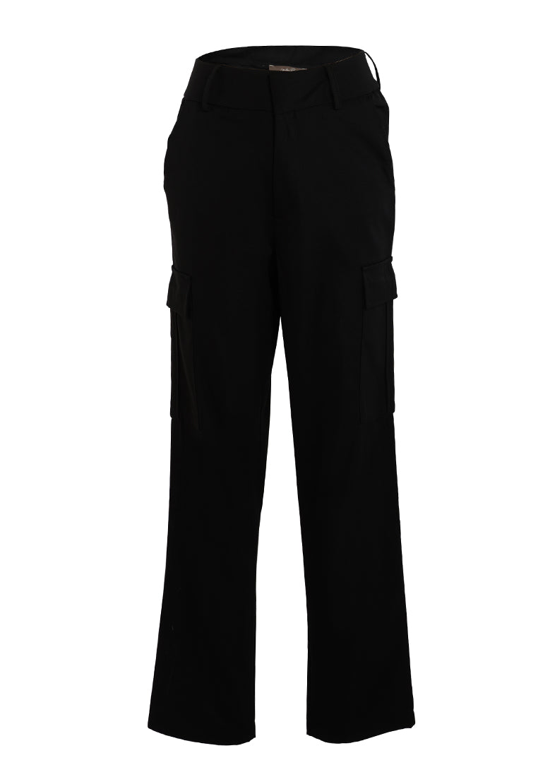casual high waist straight pants by ruw#color_black