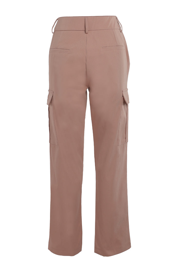 casual high waist straight pants by ruw#color_dusty-rose