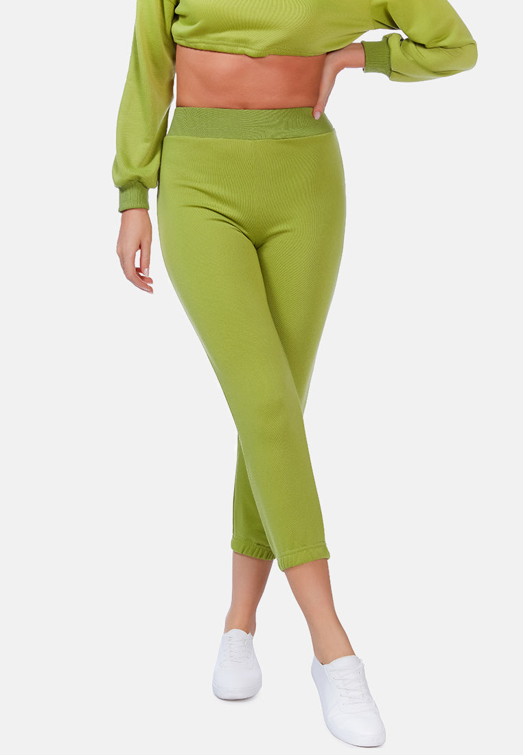 casual solid sweat pants#color_sage-green