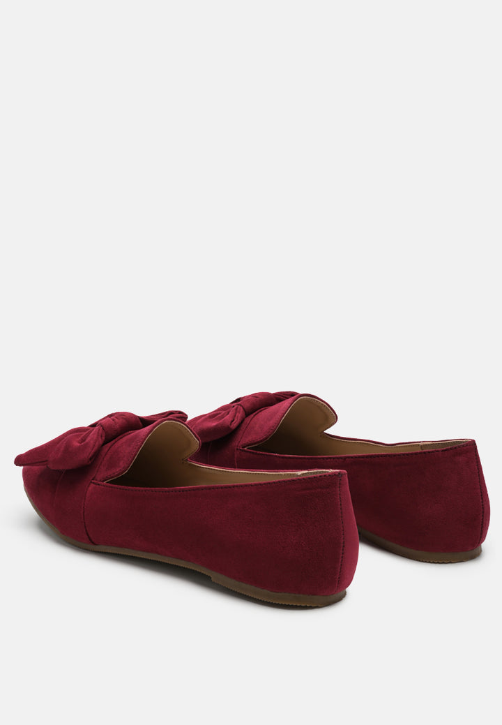 pecan pie casual walking bow loafers#color_red