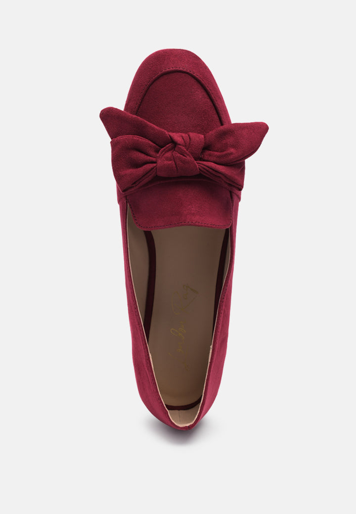 casual walking bow loafers by mode#color_dark-red