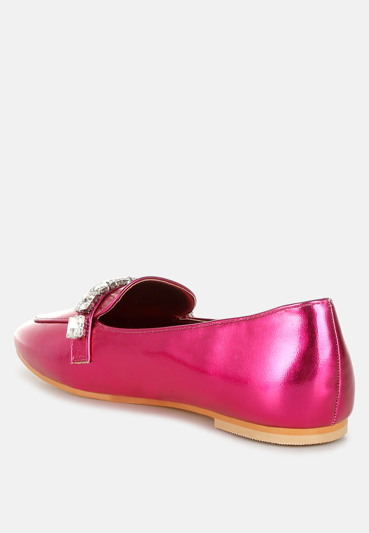 mocasines con tiras de strass metalizados celosia#color_fuchsia