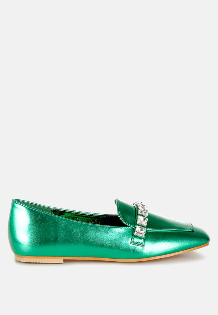 mocasines con tira de strass metalizados celosia#color_green