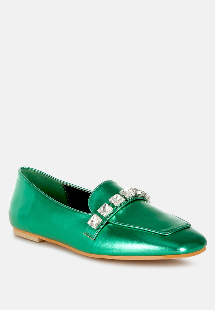 mocasines con tira de strass metalizados celosia#color_green