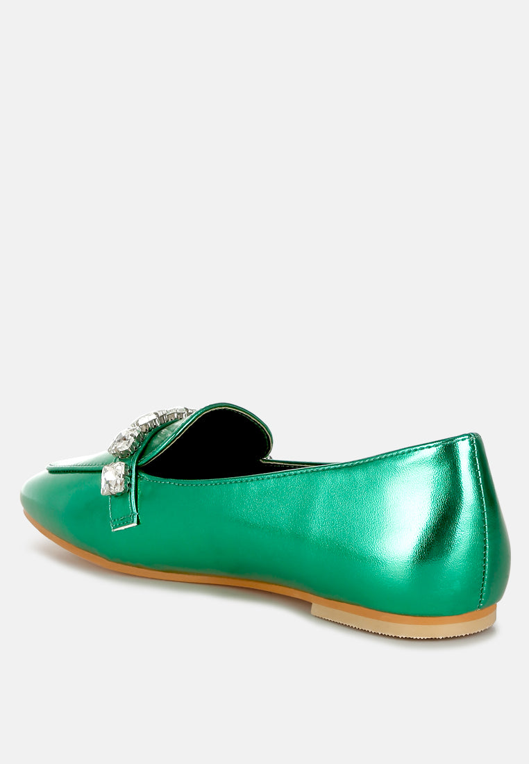 mocasines con tira de strass metalizados celosia#color_green