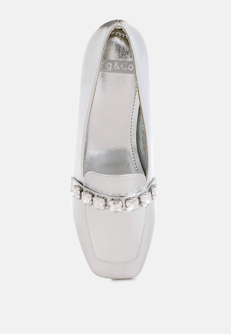 mocasines con tira de strass metalizados celosia#color_silver